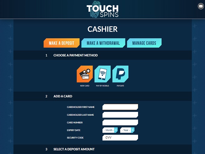 TouchSpins bank