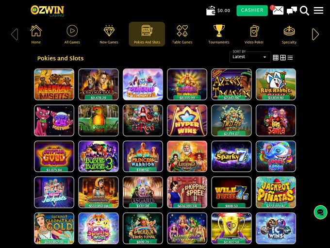 Ozwin Casino 16.06.2022. lobby