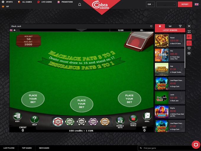 Cobra Casino 16.06.2022. Game3